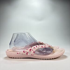 Crocs Kadee II Flamingo Printed Flip Flop Sandals Beach Pool Women's Size 11
